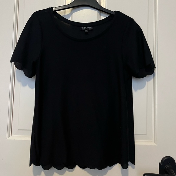 Topshop Scalloped Blouse - Picture 1 of 3